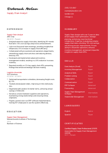 Supply Chain Analyst Resume Template #22