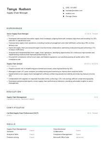 Supply Chain Manager Resume Template #18