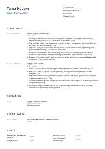 Supply Chain Manager Resume Template #8