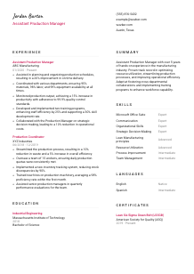 Assistant Production Manager Resume Template #2