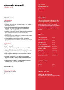CNC Machinist CV Template #22