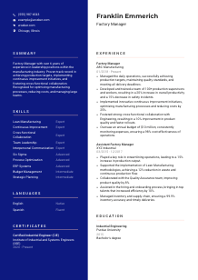 Factory Manager Resume Template #21