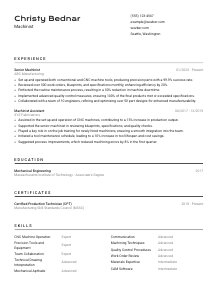 Machinist CV Template #2