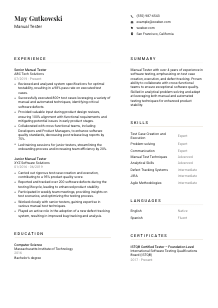 Manual Tester CV Template #7