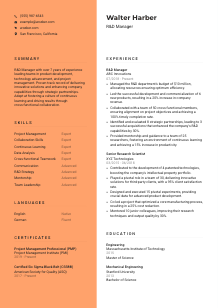 R&D Manager Resume Template #3