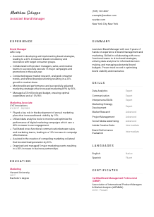 Assistant Brand Manager CV Template #2