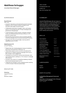 Assistant Brand Manager CV Template #3