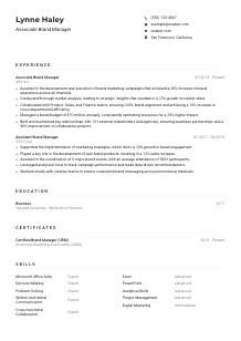 Associate Brand Manager CV Example
