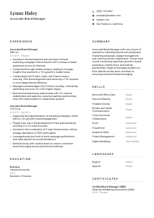 Associate Brand Manager CV Template #1