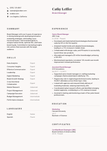 Brand Manager Resume Template #20