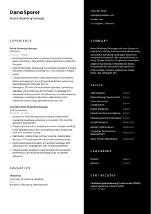 Brand Marketing Manager CV Template #17