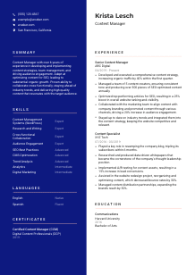 Content Manager CV Template #21