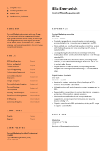 Content Marketing Associate CV Template #3