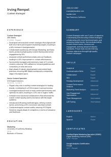 Content Strategist CV Template #2