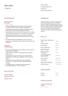 Copywriter CV Template #11