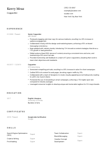 Copywriter CV Template #3