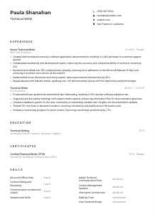 Technical Writer CV Example