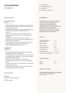 CRO Specialist CV Template #2