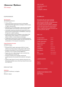 SEO Analyst CV Template #22