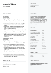 SEO Specialist CV Template #12