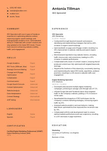 SEO Specialist CV Template #19