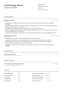 Ad Operations Manager Resume Template #2