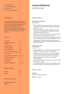 Advertising Manager CV Template #19