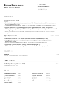 Affiliate Marketing Manager CV Example