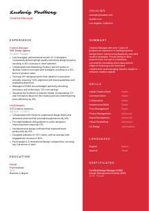 Creative Manager Resume Template #3