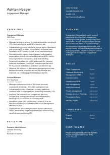 Engagement Manager CV Template #2
