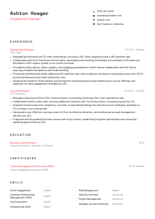 Engagement Manager Resume Template #1