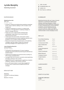 Marketing Assistant Resume Template #13