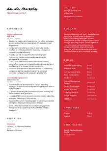 Marketing Assistant CV Template #22
