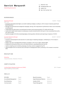 Marketing Executive CV Template #1