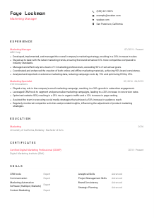 Marketing Manager Resume Template #1