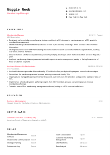 Membership Manager CV Template #4