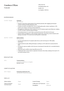 Podcaster Resume Template #3