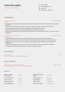 Communication Manager Resume Template #23