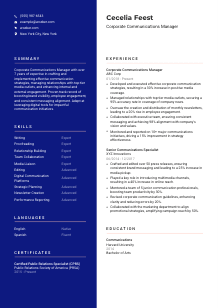 Corporate Communications Manager CV Template #21