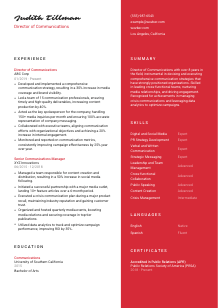 Director of Communications Resume Template #22