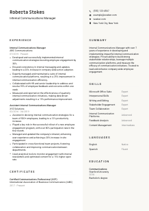 Internal Communications Manager Resume Template #13