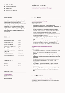 Internal Communications Manager Resume Template #20