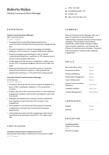 Internal Communications Manager Resume Template #7