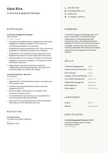Community Engagement Manager CV Template #2