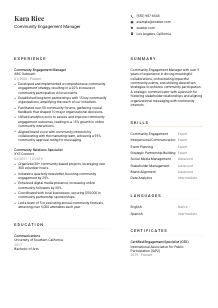Community Engagement Manager CV Template #1