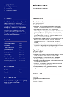 Social Media Coordinator Resume Template #3