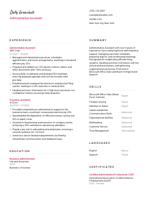 Administrative Assistant CV Template #2