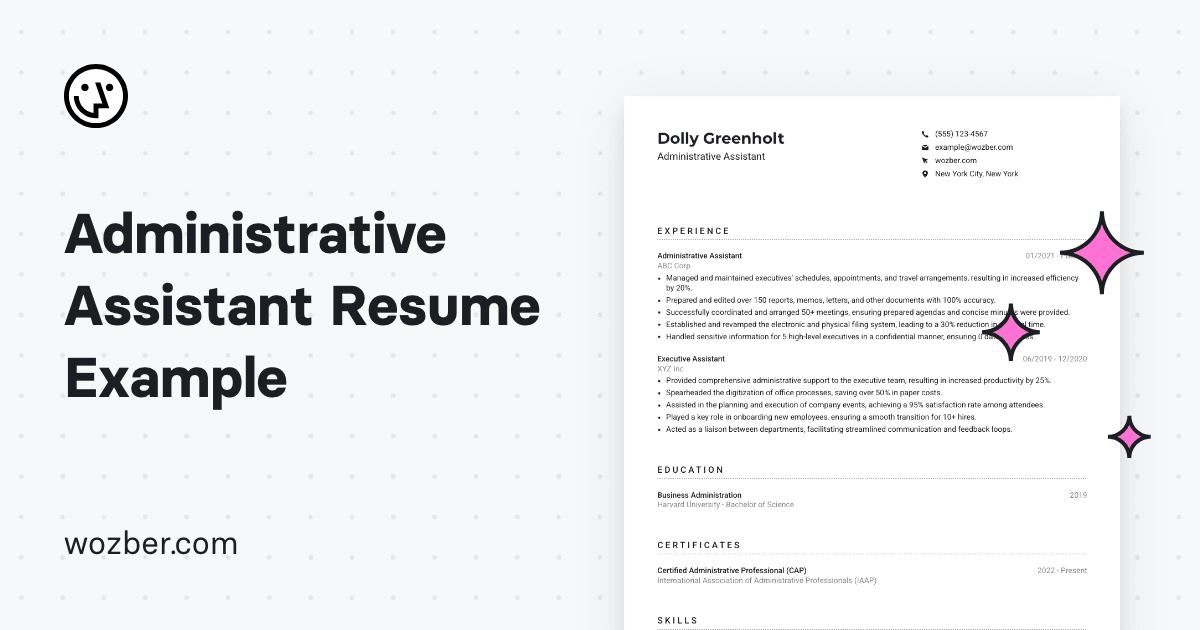 Administrative Assistant Resume Example