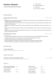 Executive Administrative Assistant CV Example