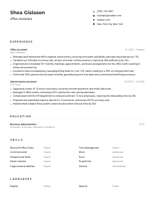 Office Assistant Resume Example